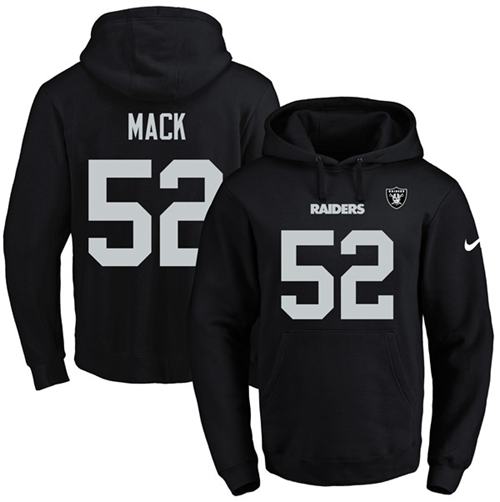 Nike Raiders #52 Khalil Mack Black Name & Number Pullover NFL Hoodie